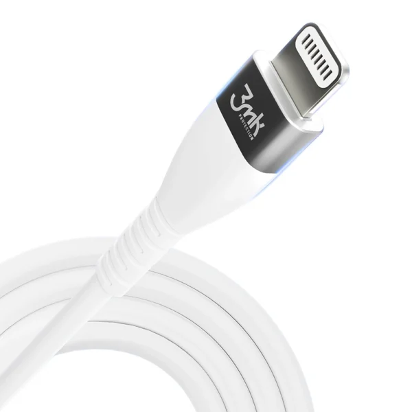 3MK HyperSilicone MFI USB-C / Lightning cable white 1m 20W 3Aeng