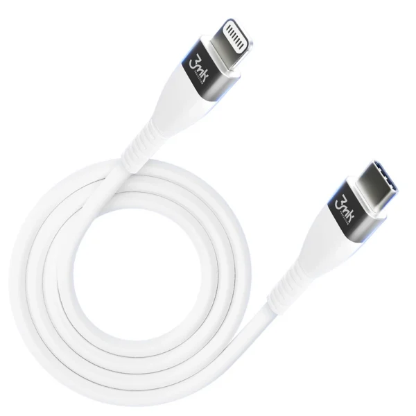 3MK HyperSilicone MFI USB-C / Lightning cable white 1m 20W 3Aeng