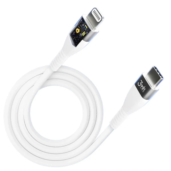 3MK HyperSilicone MFI USB-C / Lightning cable white 1m 20W 3Aeng