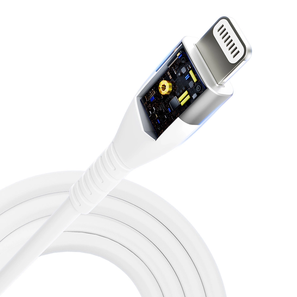 91927_9 3MK HyperSilicone MFI USB-C / Lightning cable white 1m 20W 3Aeng