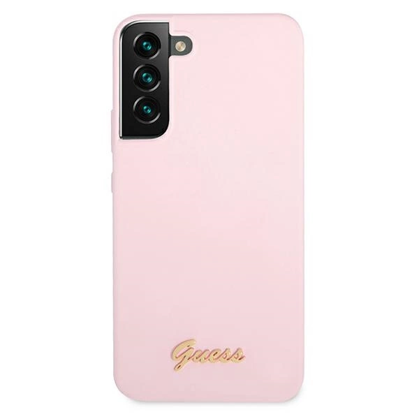 Guess GUHCS22MLSLMGLA S22+ S906 lavender/lavender hardcase Silicone Script Metal Logoeng