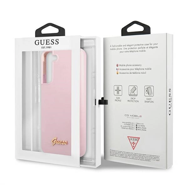 Guess GUHCS22MLSLMGLA S22+ S906 lavender/lavender hardcase Silicone Script Metal Logoeng