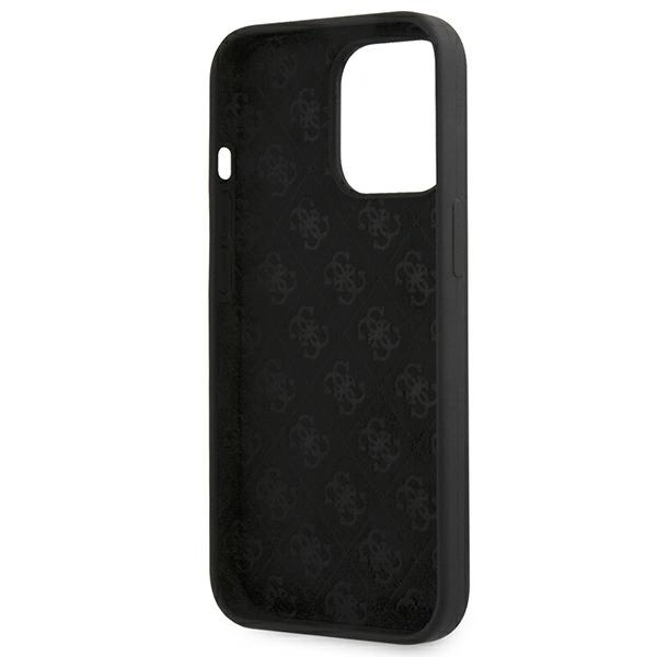 Guess GUHMP13XLSLMGBK iPhone 13 Pro Max 6.7" black/black hardcase Silicone Script Gold Logo MagSafeeng