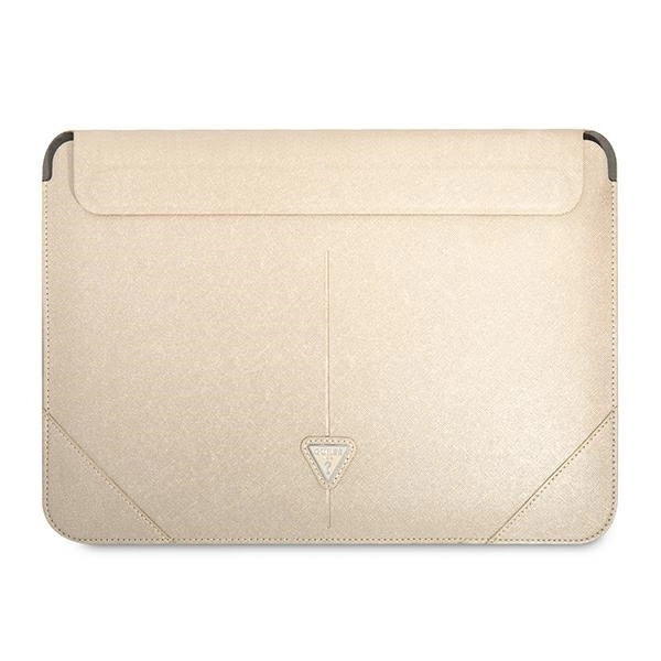 Guess Saffiano Triangle Logo case for a 14" laptop - beigeeng