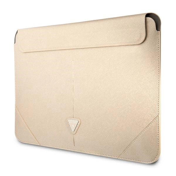 Guess Saffiano Triangle Logo case for a 14" laptop - beigeeng