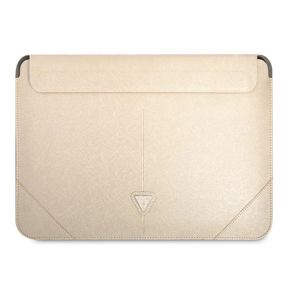 Guess Saffiano Triangle Logo case for a 16" laptop - beigeeng
