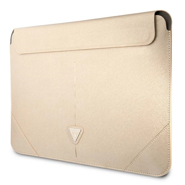 Guess Saffiano Triangle Logo case for a 16" laptop - beigeeng