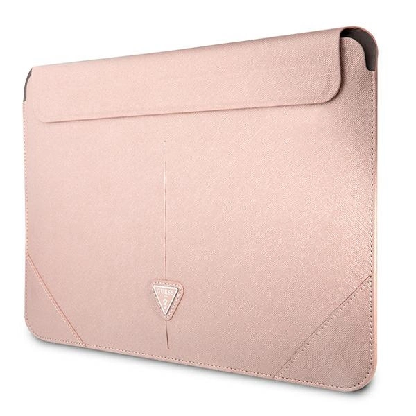Guess Saffiano Triangle Logo case for a 16" laptop - pinkeng