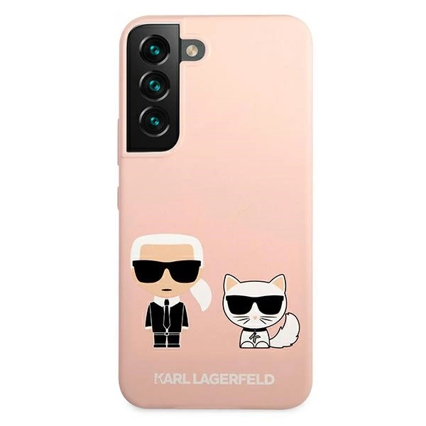 Karl Lagerfeld KLHCS22MSSKCI S22+ S906 hardcase jasno różowy/light pink Silicone Ikonik Karl & Choupetteeng