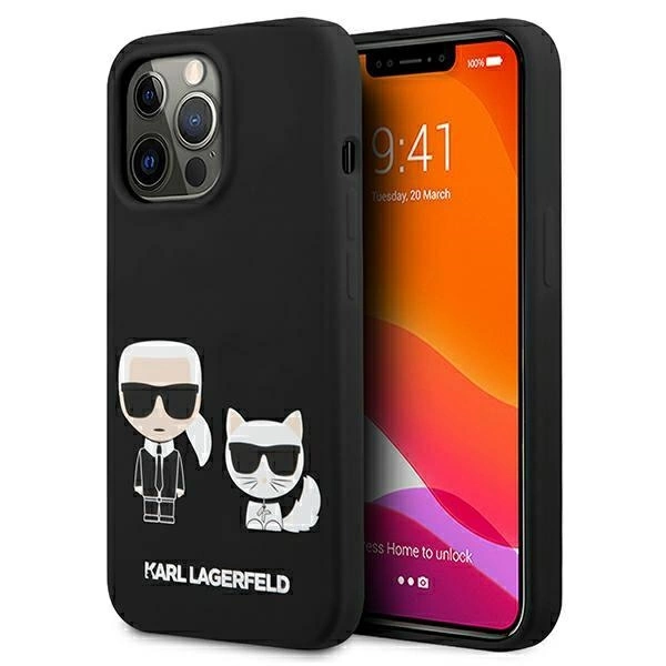 Karl Lagerfeld KLHMP13LSSKCK iPhone 13 Pro / 13 6,1" hardcase czarny/black Silicone Karl & Choupette Magsafeeng