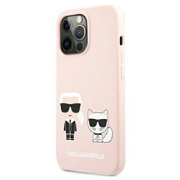Karl Lagerfeld KLHMP13XSSKCI iPhone 13 Pro Max 6,7" hardcase jasnoróżowy/light pink Silicone Ikonik Karl & Choupette Magsafeeng