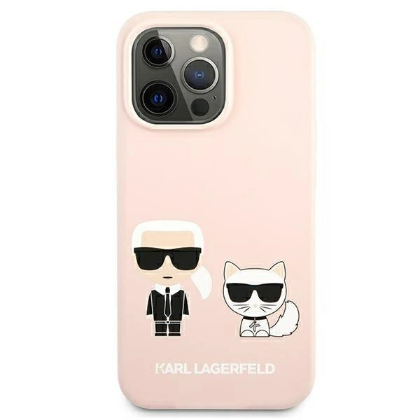 Karl Lagerfeld KLHMP13XSSKCI iPhone 13 Pro Max 6,7" hardcase jasnoróżowy/light pink Silicone Ikonik Karl & Choupette Magsafeeng