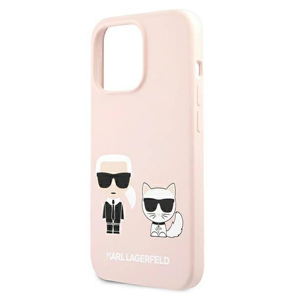 Karl Lagerfeld KLHMP13XSSKCI iPhone 13 Pro Max 6,7" hardcase jasnoróżowy/light pink Silicone Ikonik Karl & Choupette Magsafeeng