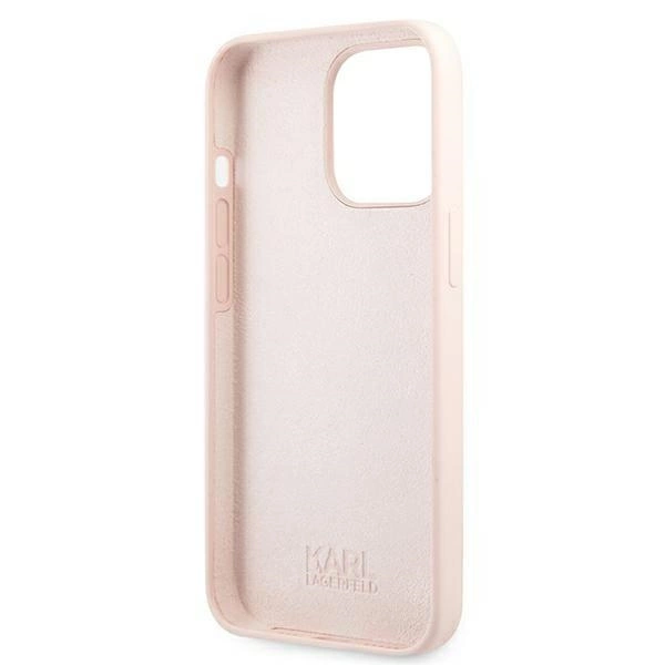 Karl Lagerfeld KLHMP13XSSKCI iPhone 13 Pro Max 6,7" hardcase jasnoróżowy/light pink Silicone Ikonik Karl & Choupette Magsafeeng