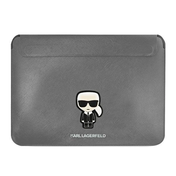 Karl Lagerfeld Saffiano Ikonik Karl case for a 13-14" laptop - silvereng