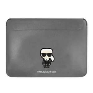 Karl Lagerfeld Saffiano Ikonik Karl case for a 16" laptop - silvereng