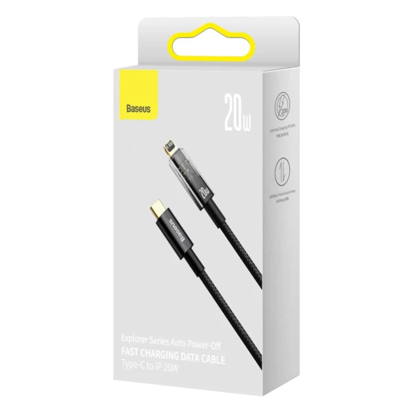 Baseus Explorer Series cable USB Type C - Lightning 20W 1m black (CATS000001)eng