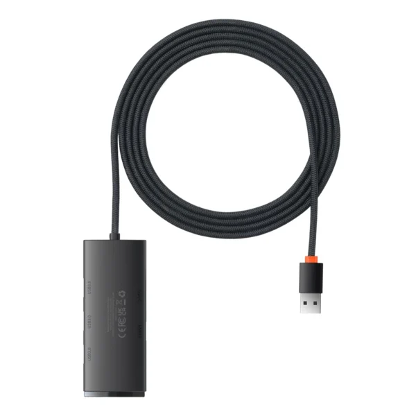 Baseus Lite Series HUB 4-Port (USB-A to 4xUSB-A 3.0) 2m black (WKQX030201)eng