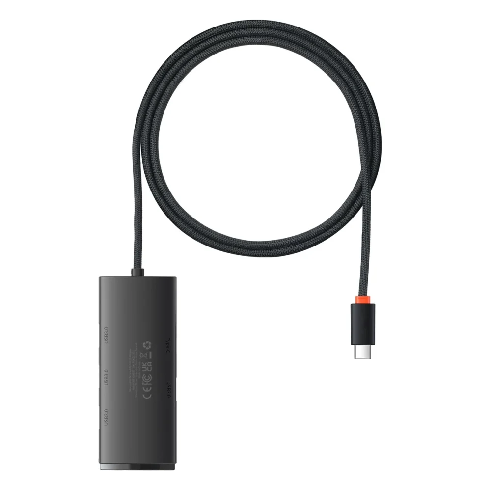 Baseus Lite Series HUB adapter USB Type C - 4x USB 3.0 1m black (WKQX030401)eng