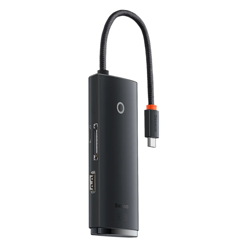Baseus Lite Series multifunctional USB Type C HUB - 2 x USB 3.0 / USB Type C / HDMI 1.4 / SD/TF OTG black (WKQX050001)eng