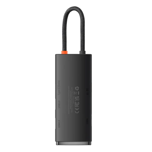 Baseus Lite Series multifunctional USB Type C HUB - 2 x USB 3.0 / USB Type C / HDMI 1.4 / SD/TF OTG black (WKQX050001)eng