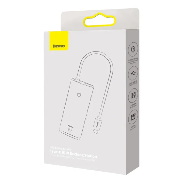 Baseus Lite Series multifunctional USB Type C HUB - 2 x USB 3.0 / USB Type C / HDMI 1.4 / SD/TF OTG black (WKQX050001)eng