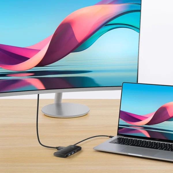 Baseus Lite Series multifunctional USB Type C HUB - 2 x USB 3.0 / USB Type C / HDMI 1.4 / SD/TF OTG black (WKQX050001)eng