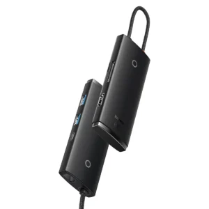 Baseus Lite Series multifunctional HUB USB Type C - 2 x USB 3.0 / USB Type C PD / HDMI 1,4 / SD / TF black (WKQX050101)eng