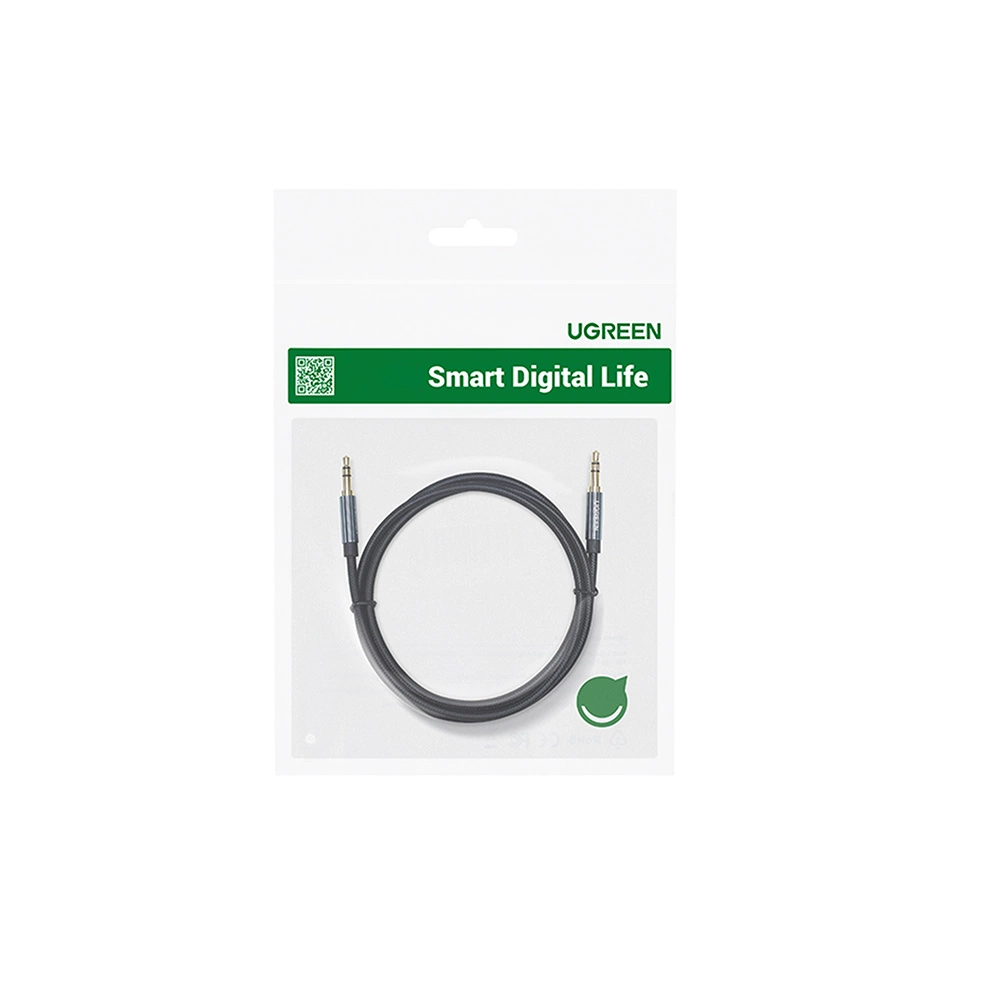 Ugreen angled AUX cable 2 x mini jack 3.5 mm 1m blue (AV112)eng