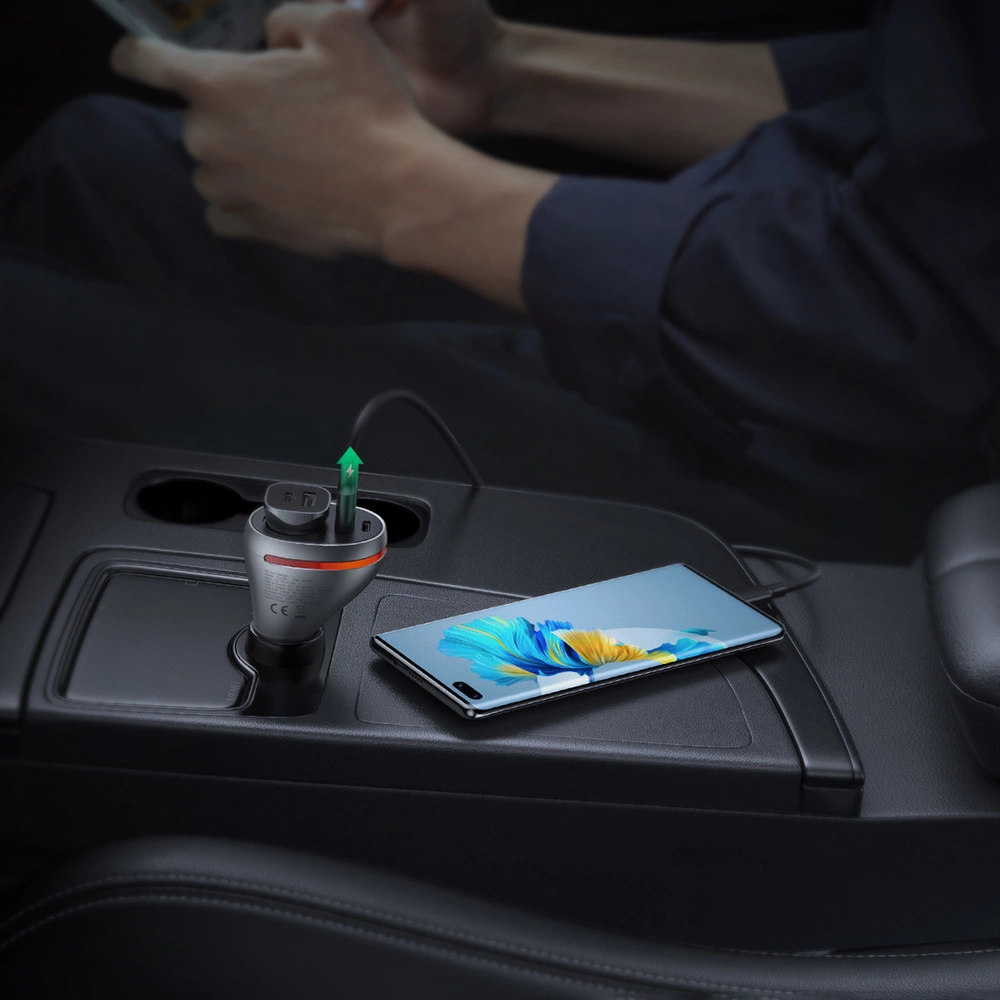 Ugreen USB Type C / USB QC PD 24W car charger with 12V cigarette lighter socket silver (CD204)eng