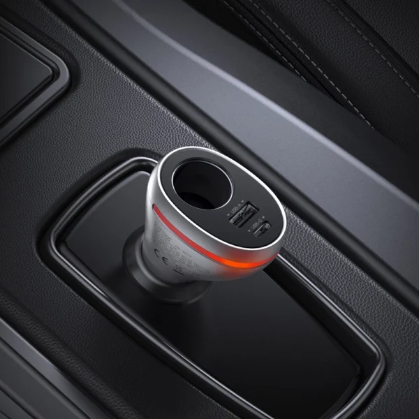 Ugreen USB Type C / USB QC PD 24W car charger with 12V cigarette lighter socket silver (CD204)eng