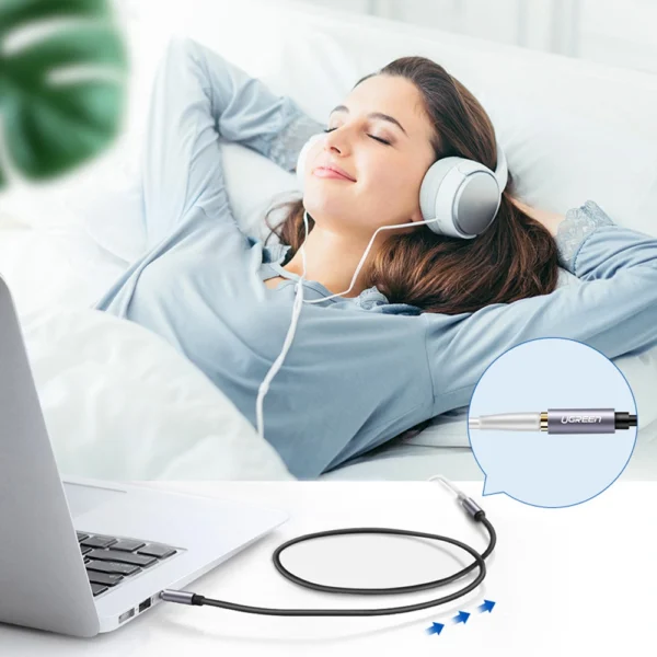 Ugreen adapter cable extension AUX mini jack 3.5 mm 2m blue (AV118)eng