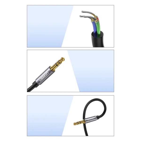 Ugreen adapter cable extension AUX mini jack 3.5 mm 1.5m blue (AV118)eng