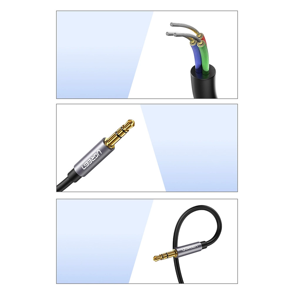 Ugreen adapter cable extension AUX mini jack 3.5 mm 1.5m blue (AV118)eng