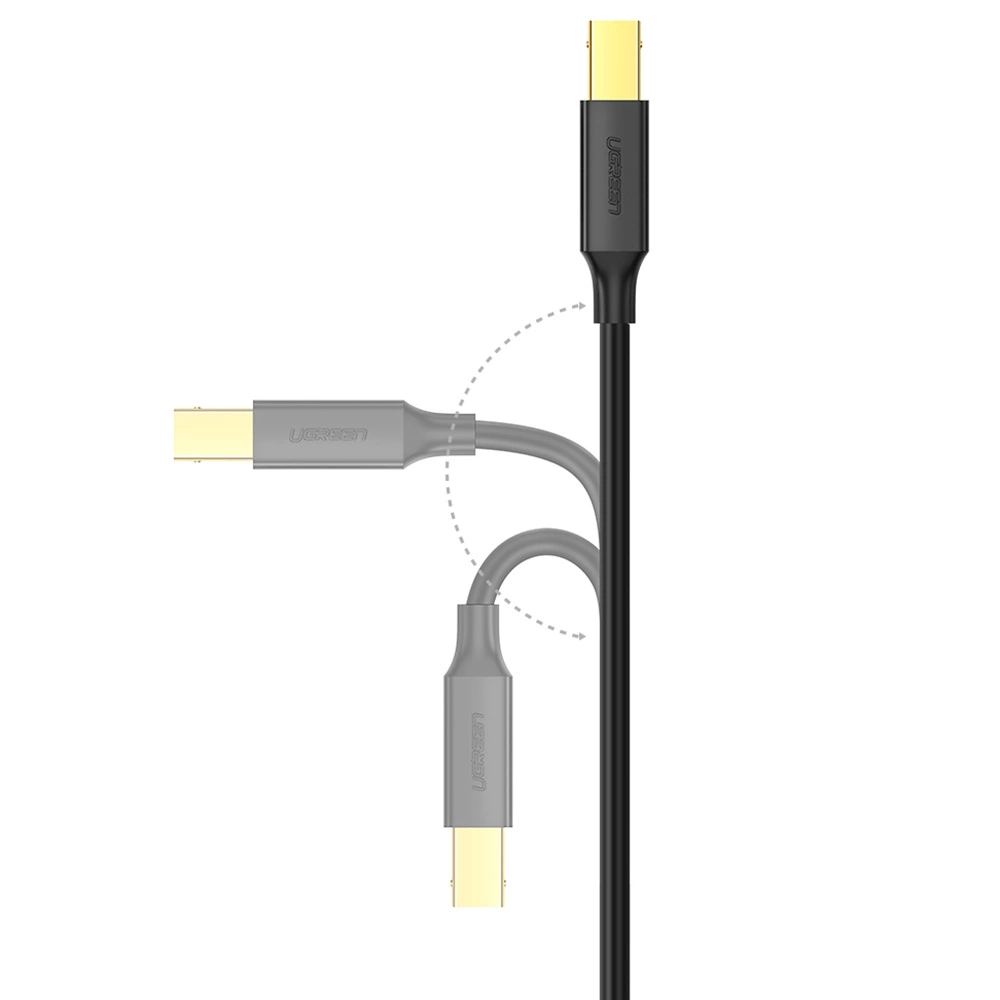 Ugreen USB Type B printer cable (male) - USB 2.0 (male) 480 Mbps 2 m black (US135 20847)eng