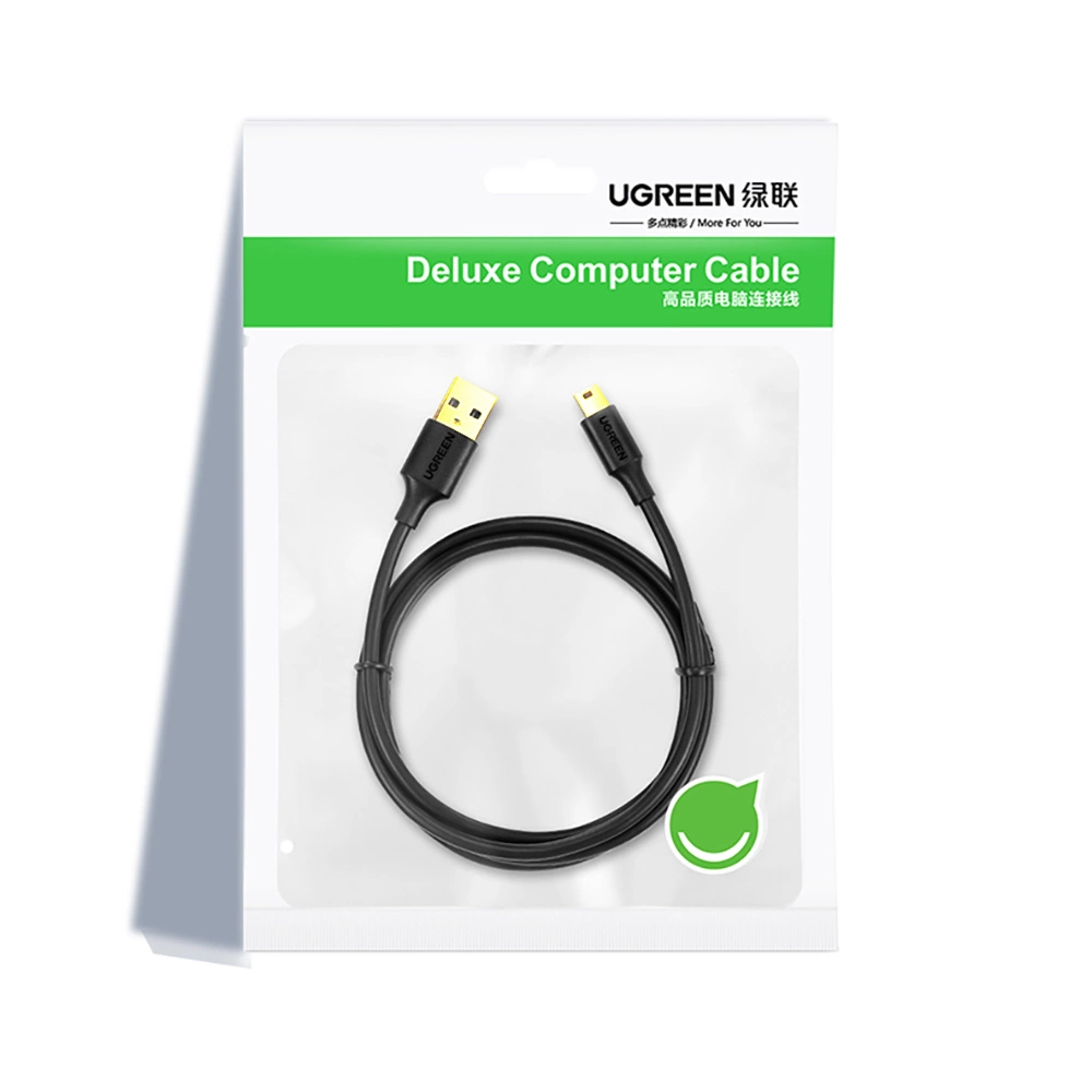 Ugreen 5 pin gold-plated USB cable - mini USB 0.25m black (US132)eng