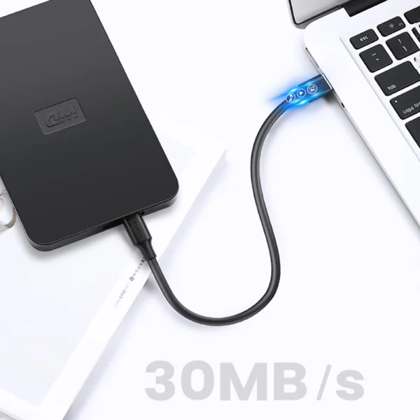 Ugreen 5 pin gold-plated USB cable - mini USB 0.25m black (US132)eng
