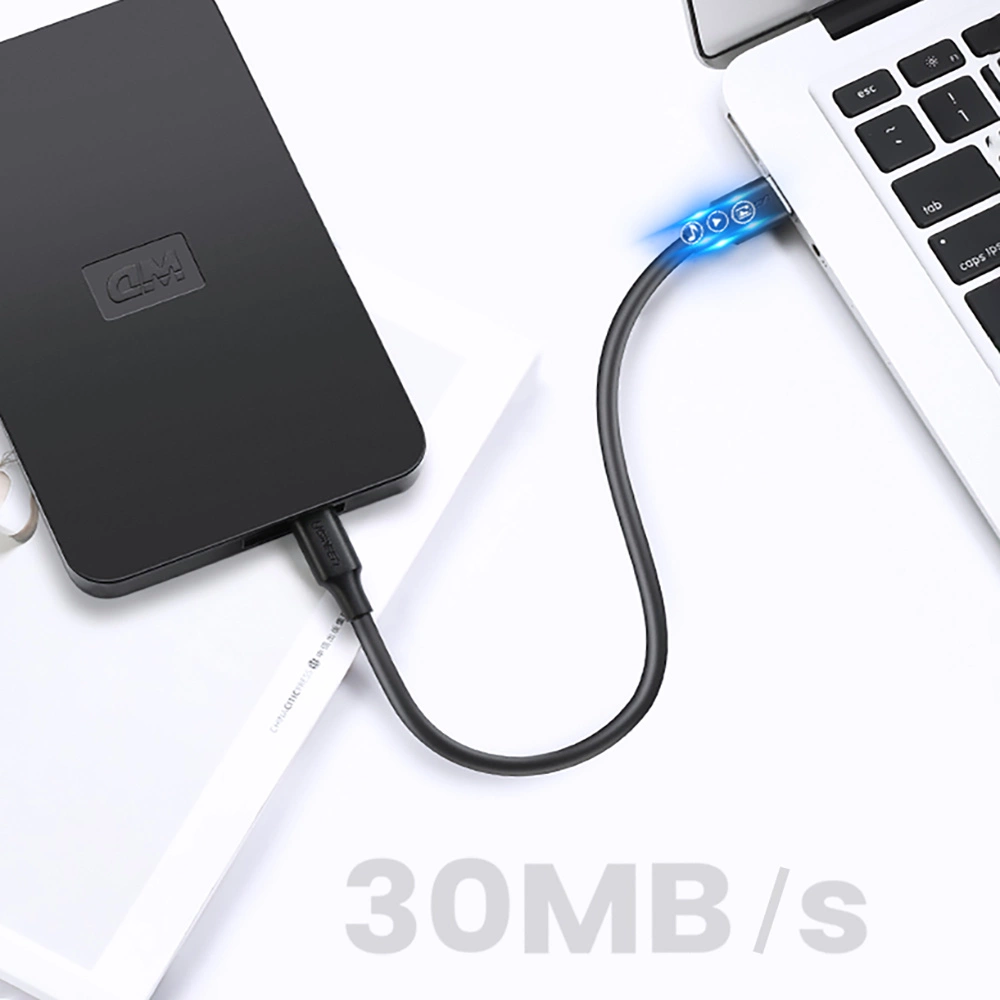 Ugreen 5 pin gold-plated USB cable - mini USB 0.25m black (US132)eng