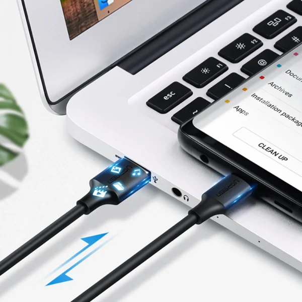 Ugreen US287 60114 USB-A / USB-C 3A cable 0.25m - blackeng