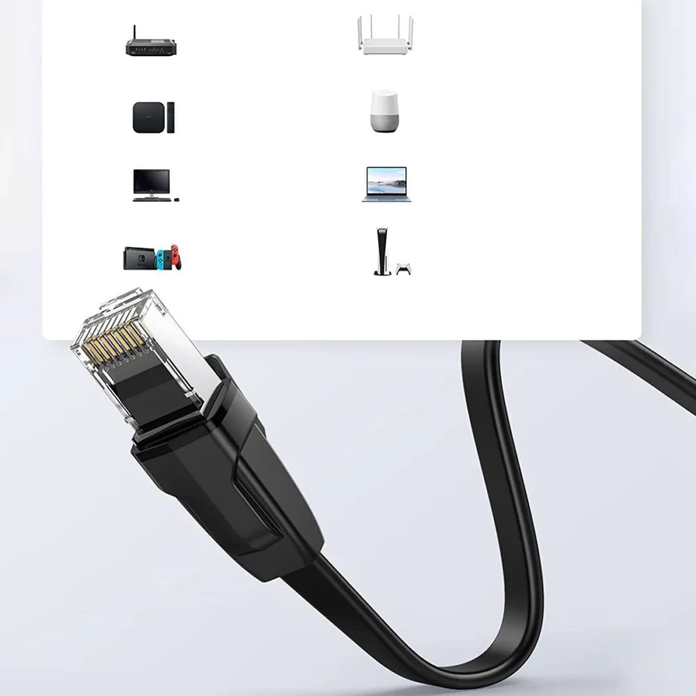 Ugreen NW102 50179 Flat LAN Ethernet Cat. 6 Network Cable 12m - Blackeng