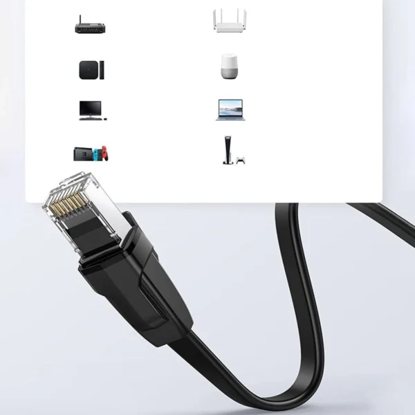 Ugreen NW102 50179 Flat LAN Ethernet Cat. 6 Network Cable 12m - Blackeng