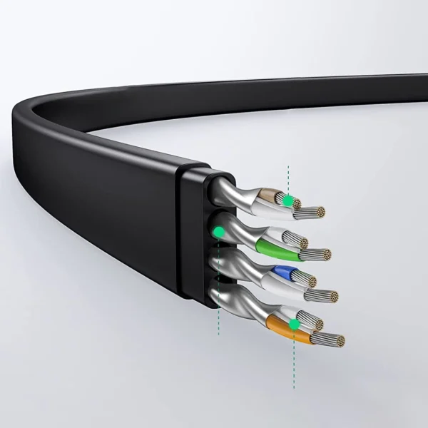 Ugreen NW102 50179 Flat LAN Ethernet Cat. 6 Network Cable 12m - Blackeng