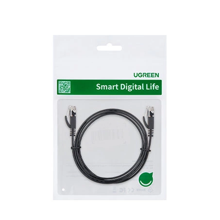 Ugreen NW102 50180 Flat Network LAN Ethernet Cable Cat. 6 15m - Blackeng