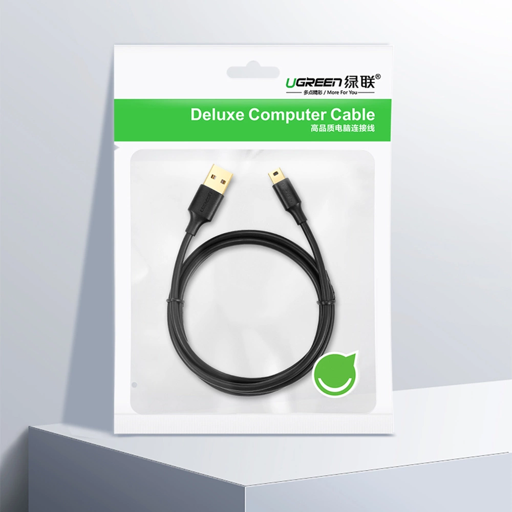 Ugreen 5 pin gold-plated USB cable - mini USB 0.5m black (US132)eng