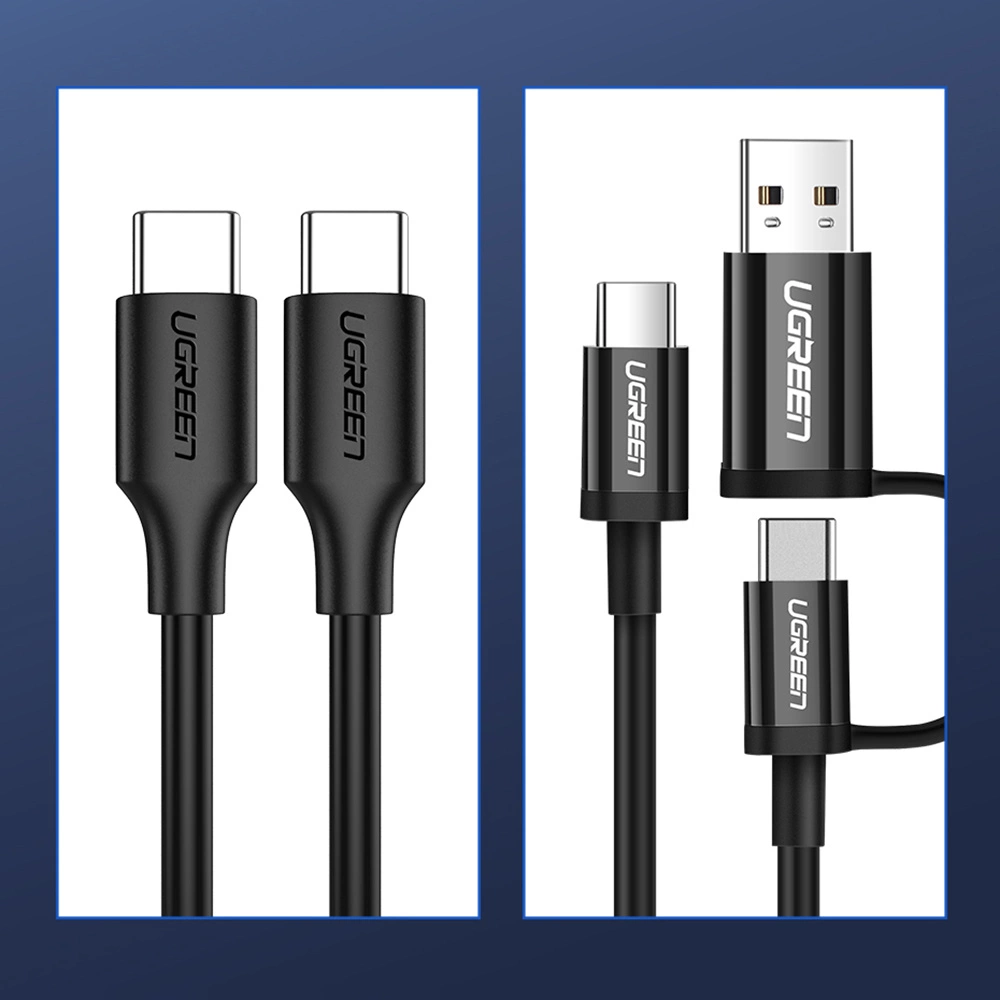 Ugreen US286 USB-C - USB-C PD QC 3A 480Mb/s cable 0.5m - blackeng