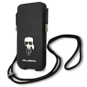 Karl Lagerfeld Torebka KLHCP12LOPHKMK 6,7" czarny/black hardcase Saffiano Ikonik Karl'seng