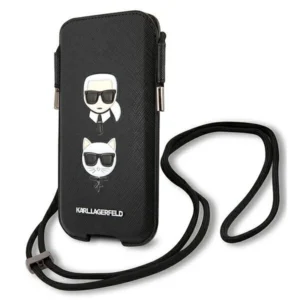 Karl Lagerfeld Torebka KLHCP12MOPHKCK 6,1" czarny/black hardcase Saffiano Ikonik Karl&Choupette Headeng