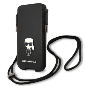 Karl Lagerfeld Torebka KLHCP12MOPHKMK 6,1" czarny/black hardcase Saffiano Ikonik Karl'seng