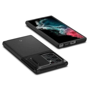 Spigen Optik Armor Case for Samsung Galaxy S22 Ultra - Blackeng