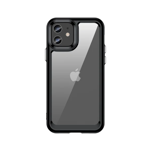 Outer Space Case for iPhone 12 hard cover with a gel frame blackeng